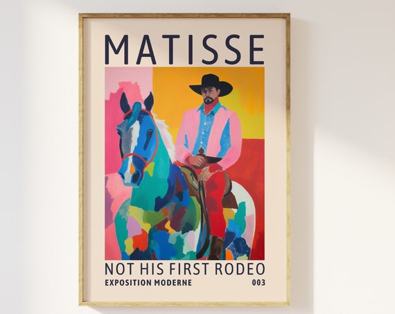 Henri Matisse Cowboy Rodeo Exhibition Print Aesthetic Painting Gallery Art Modern Classic Luxury Poster Colourful Bold The Old West