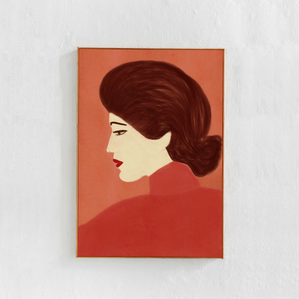 Woman In Red Portrait Art Print, Bohemian Decor