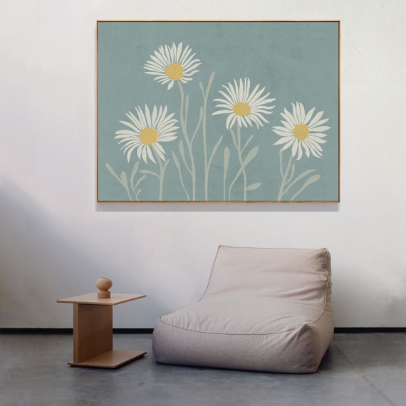 Daisies Pastel Scandi Eclectic Floral Poster