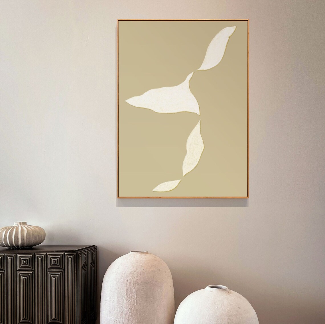 Abstract Minimalist Japandi Painting, Contemporary - Image 2