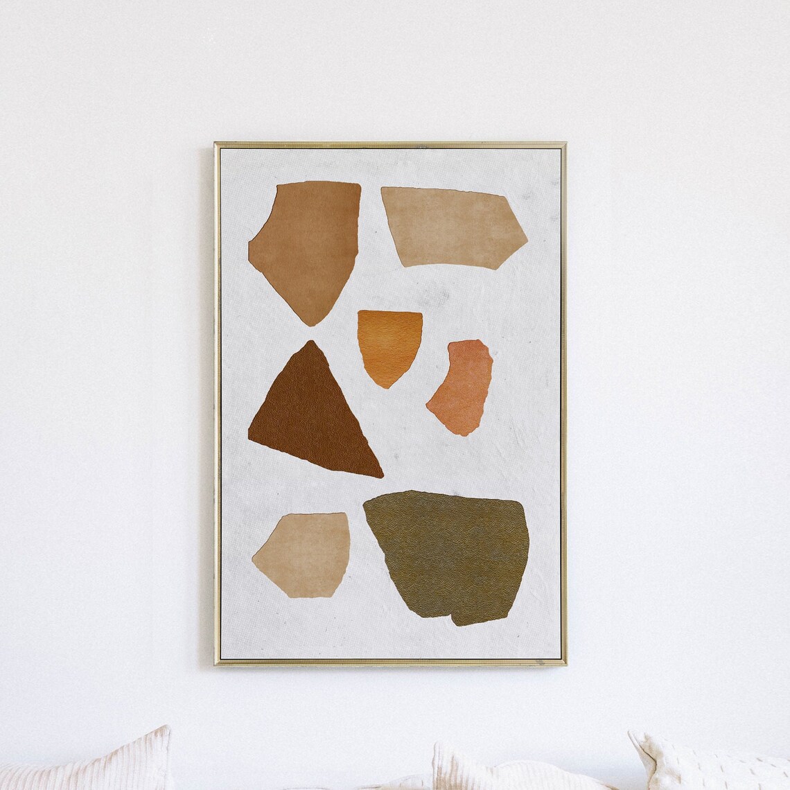 Abstract Shapes Collage, Neutral Earth Tones