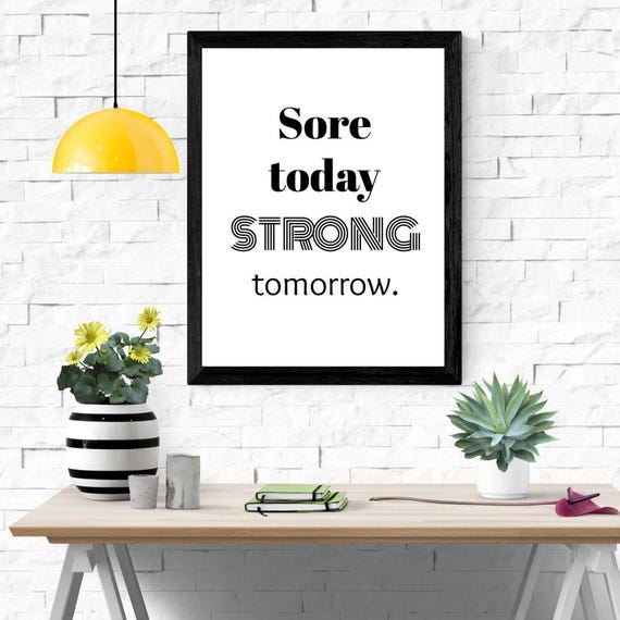 Workout Motivation Quote Print Fitness Gym Wall Art