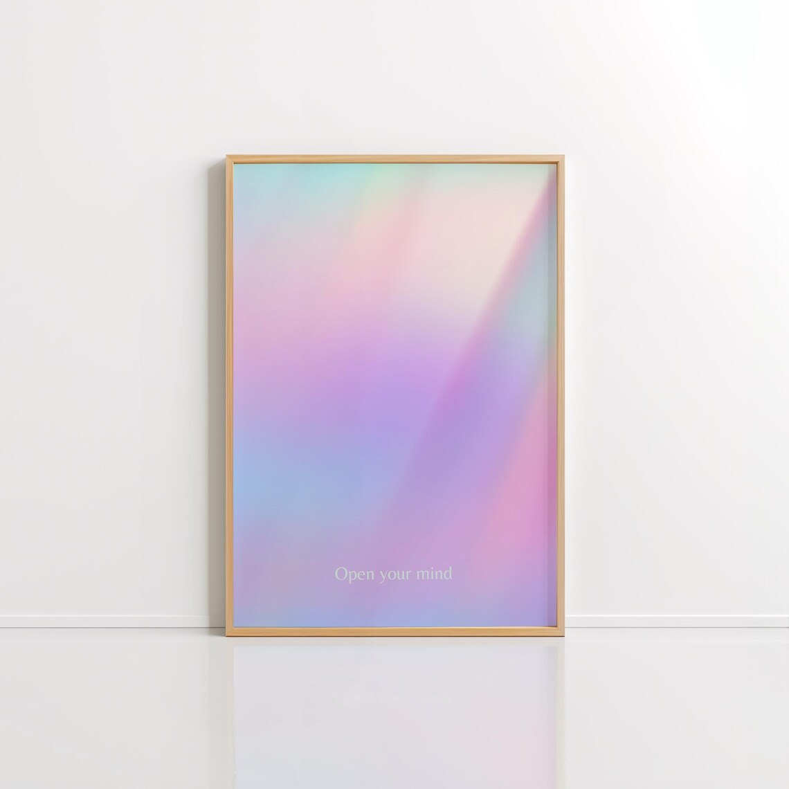 Open Your Mind Pastel Gradient Aura Meditation Mindfulness Quote Poster - Image 2