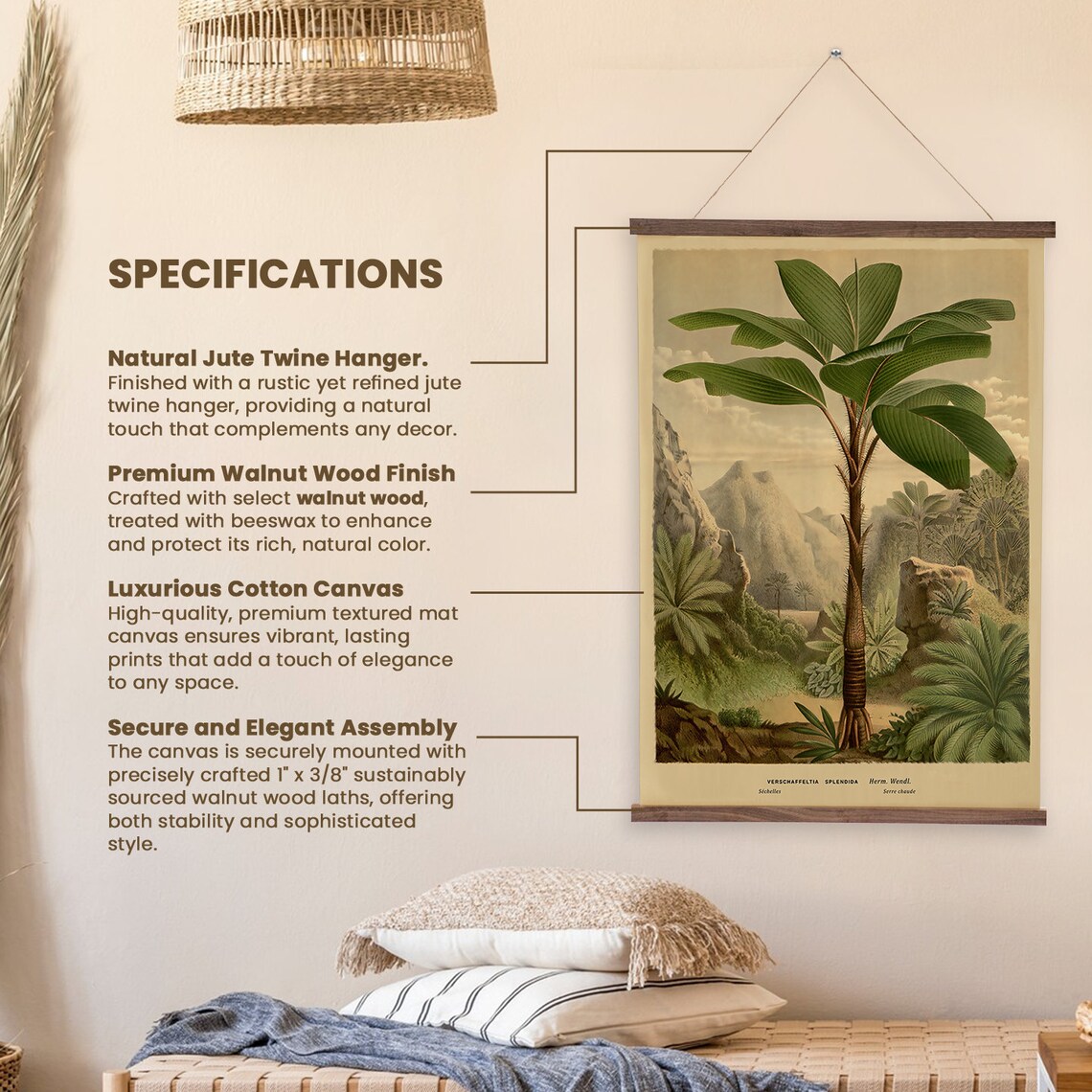 Tropical Palm Tree Botanical Landscape Art Print - Image 2