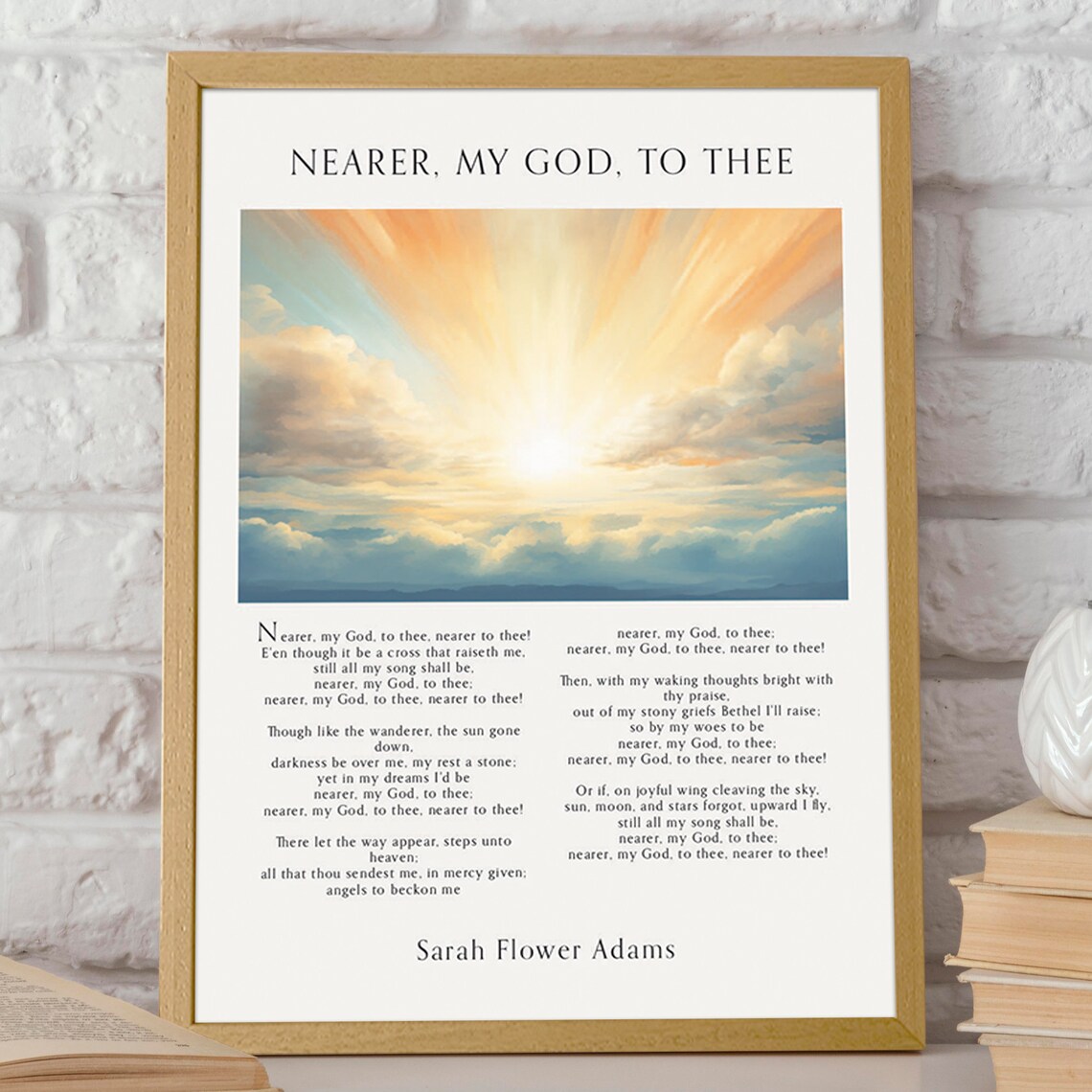 Nearer My God To Thee Sarah Flower Adams Hymn Verse Art Poster - Image 2