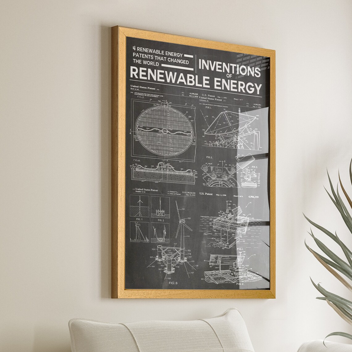 Renewable Energy Patent Poster, Climate Change Art Print