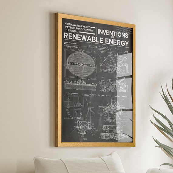 Renewable Energy Patent Poster, Climate Change Art Print