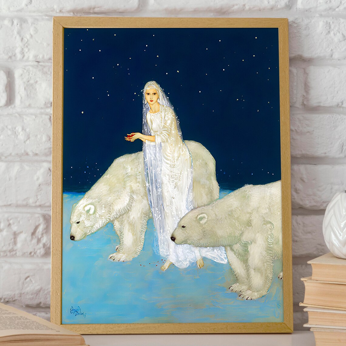 Edmund Dulac Princess With Polar Bears Vintage Fairytale Art Poster - Image 2