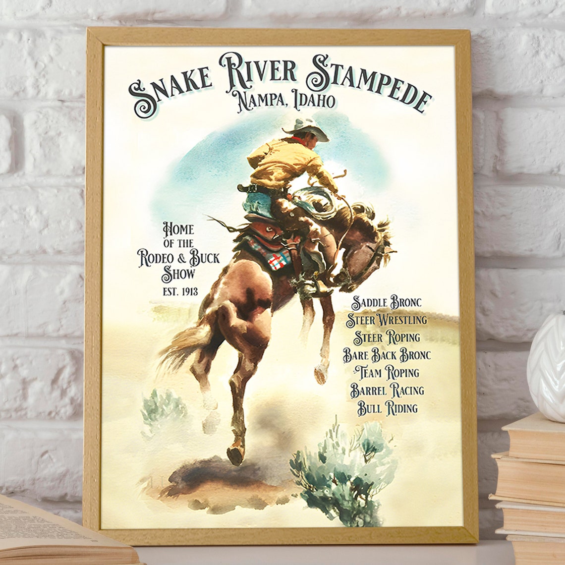 Snake River Stampede Rodeo Vintage Horse Poster - Image 2