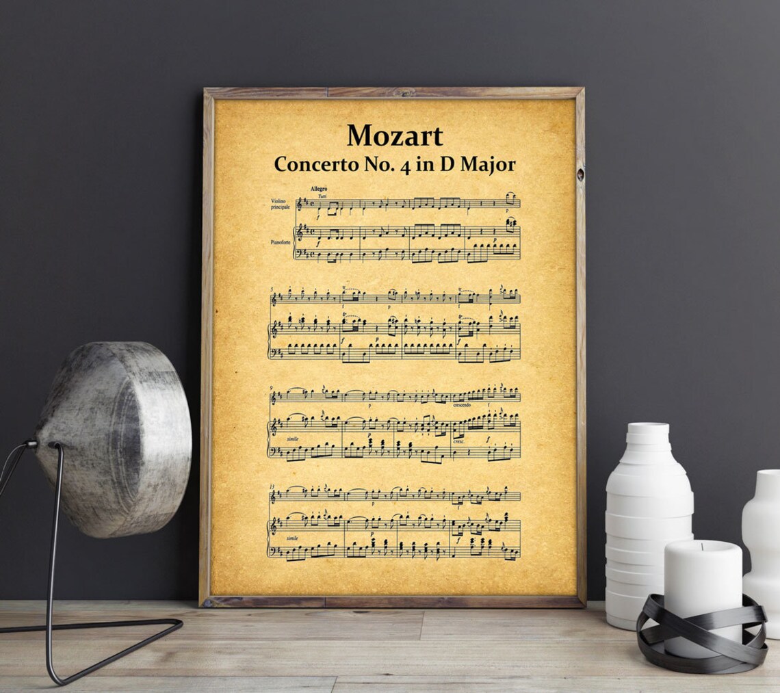 Mozart Concerto Number 4 In D Major, Art Print - Image 2