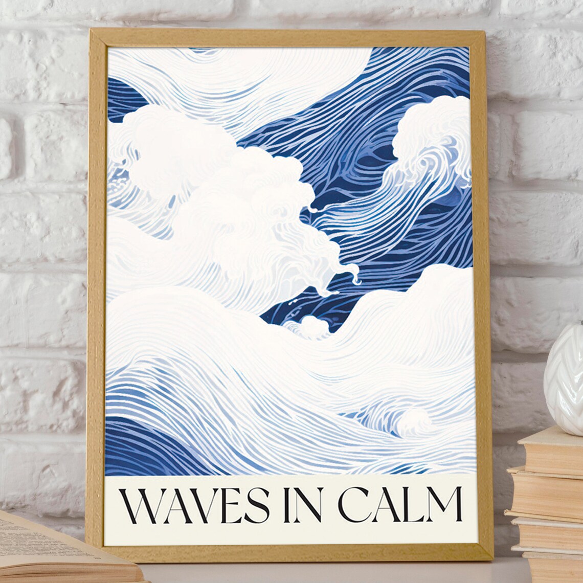Waves In Calm Poster, Serene Bedroom Decor - Image 2