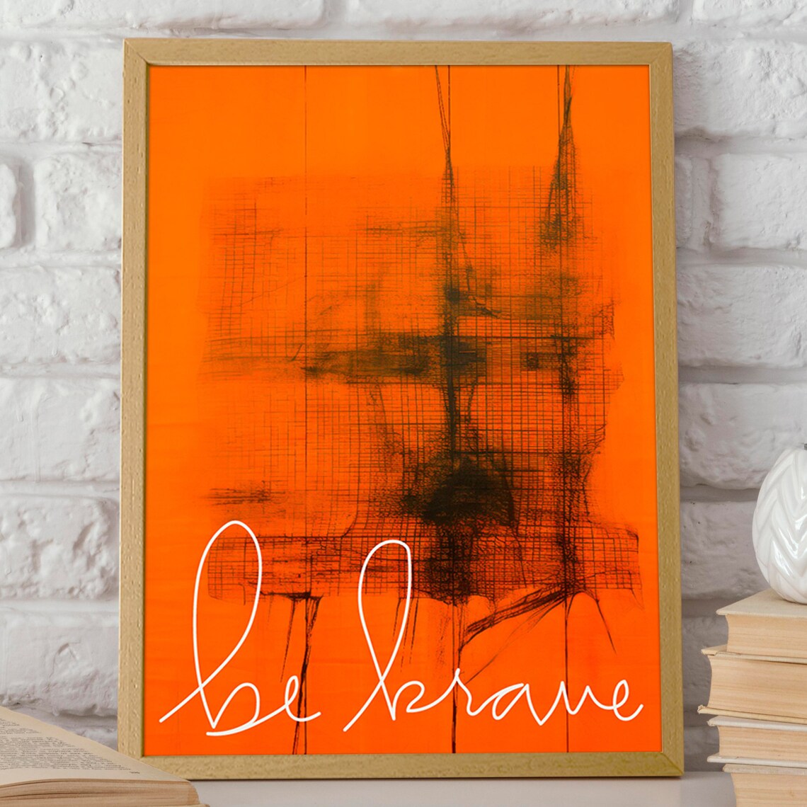 Orange Inspirational Wall Art Poster Positive Mindset Orange Themed Bedroom Decor Motivational Abstract Wall Decor - Image 2