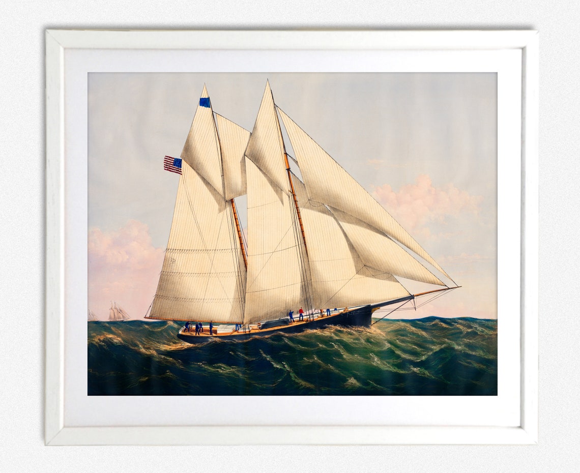Yacht Henrietta Vintage Sailing Travel Poster - Image 2