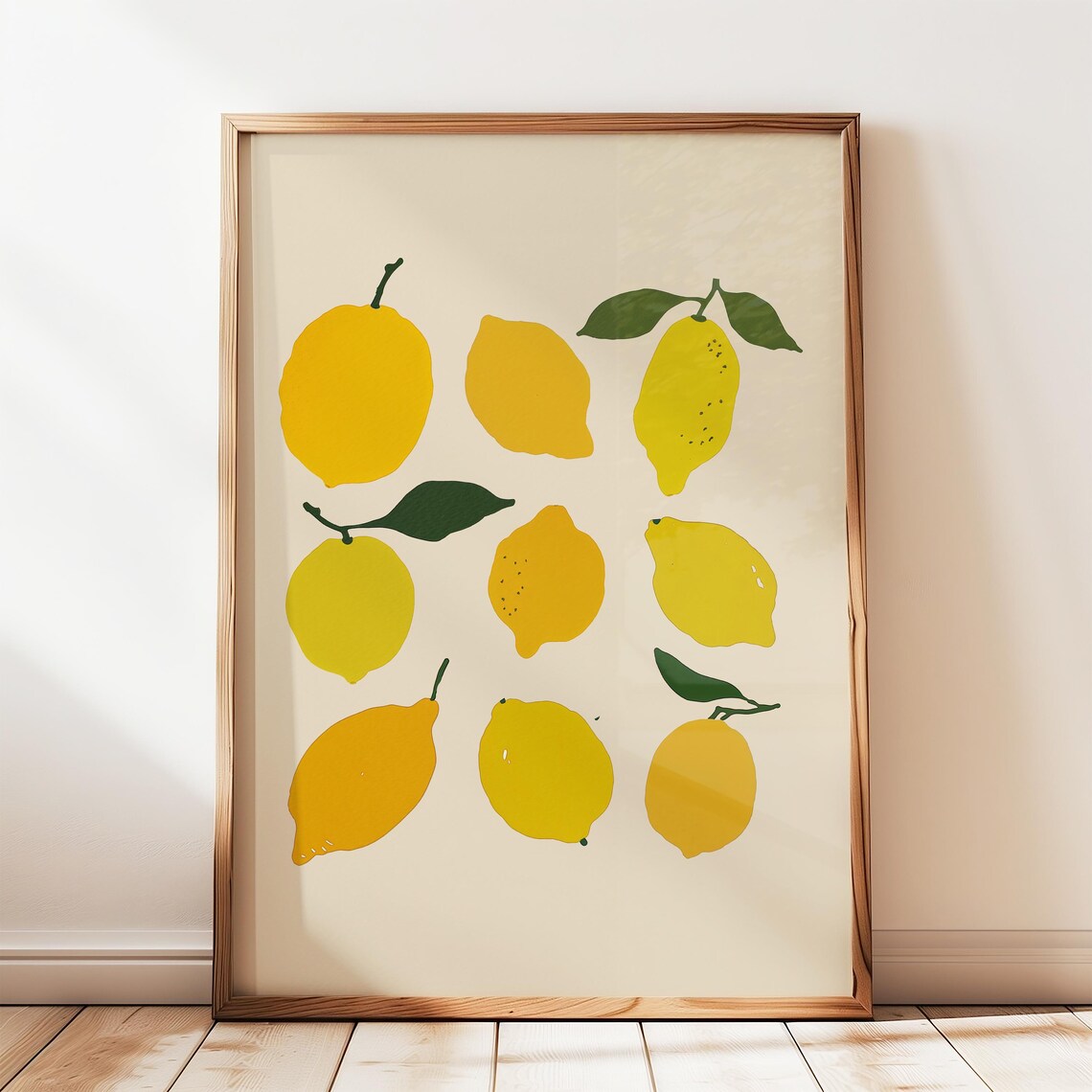 Lemon Print Minimalist Mediterranean Retro Art Print
