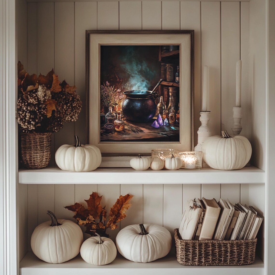 Dark Potion Room with a Bubbling Cauldron Witchy Decor Poster - Image 3