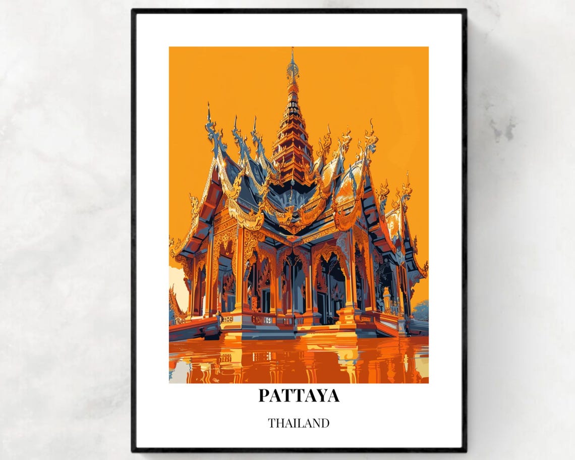 Sanctuary Of Truth Travel Print Wall Art Pattaya Thailand City Print Sanctuary Of Truth Travel Gift Sanctuary Of Truth Poster Wall Art