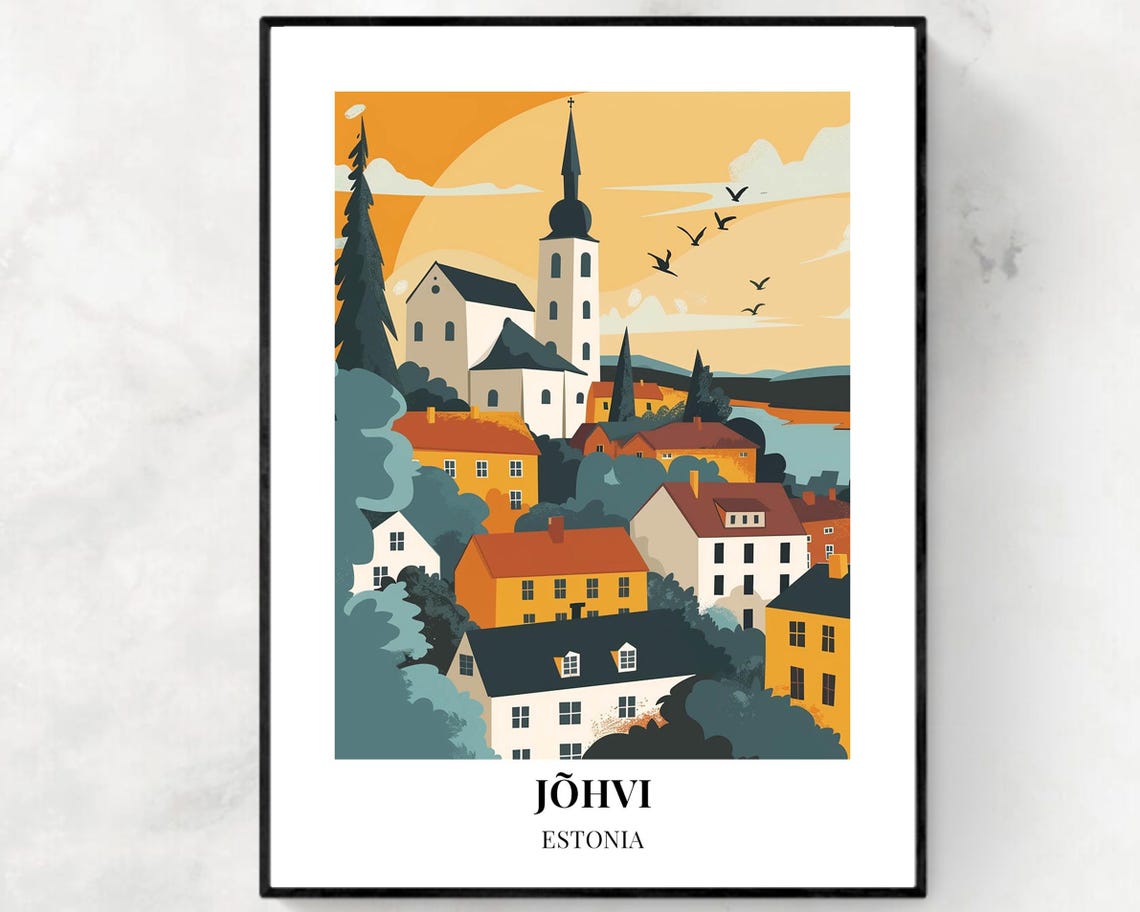 Jhvi Travel Print Wall Art Jhvi Estonia City Print Jhvi Travel Gift Jhvi City Poster Travel Gift Wall Art