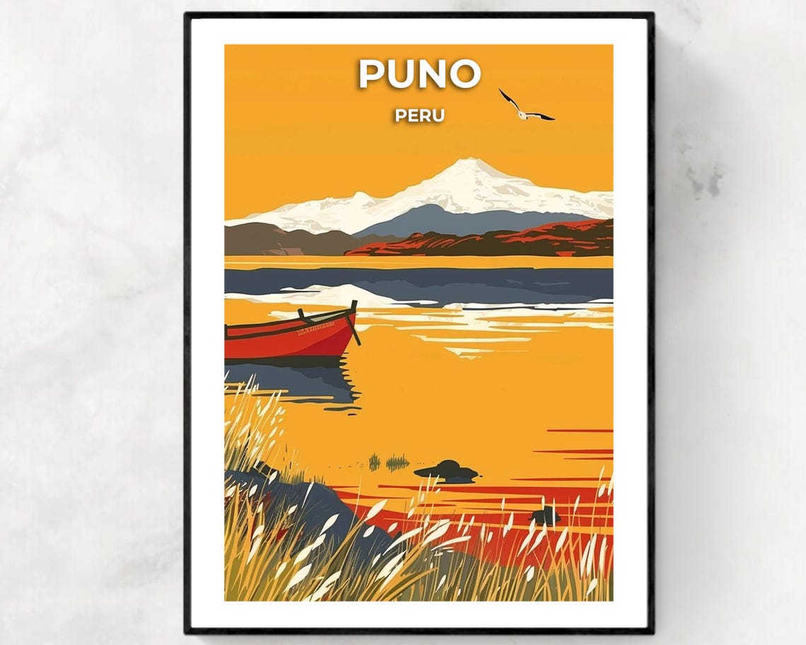 Lake Titicaca Travel Print Wall Art Puno Peru City Print Lake Titicaca Travel Gift Lake Titicaca Poster Travel Gift