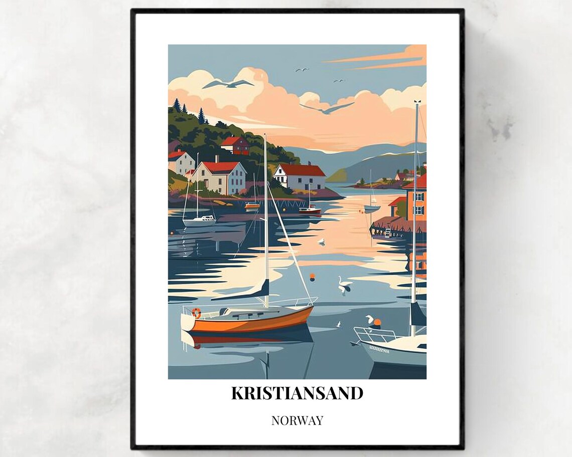 Kristiansand Norway Travel Print Wall Art Kristiansand Norway City Print Kristiansand Zoo And Amusement Park Travel Gift