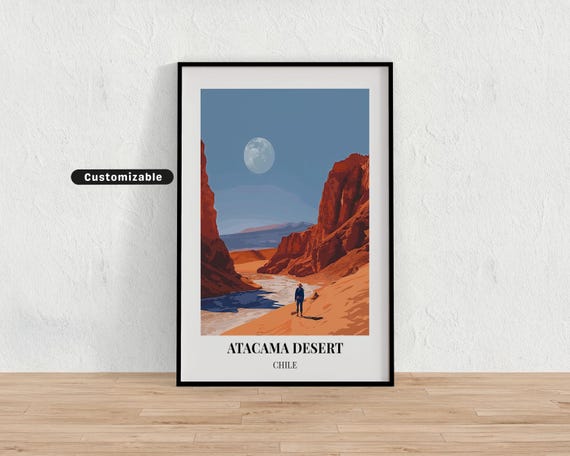 Atacama Desert Chile Travel Poster Custom Wall Art