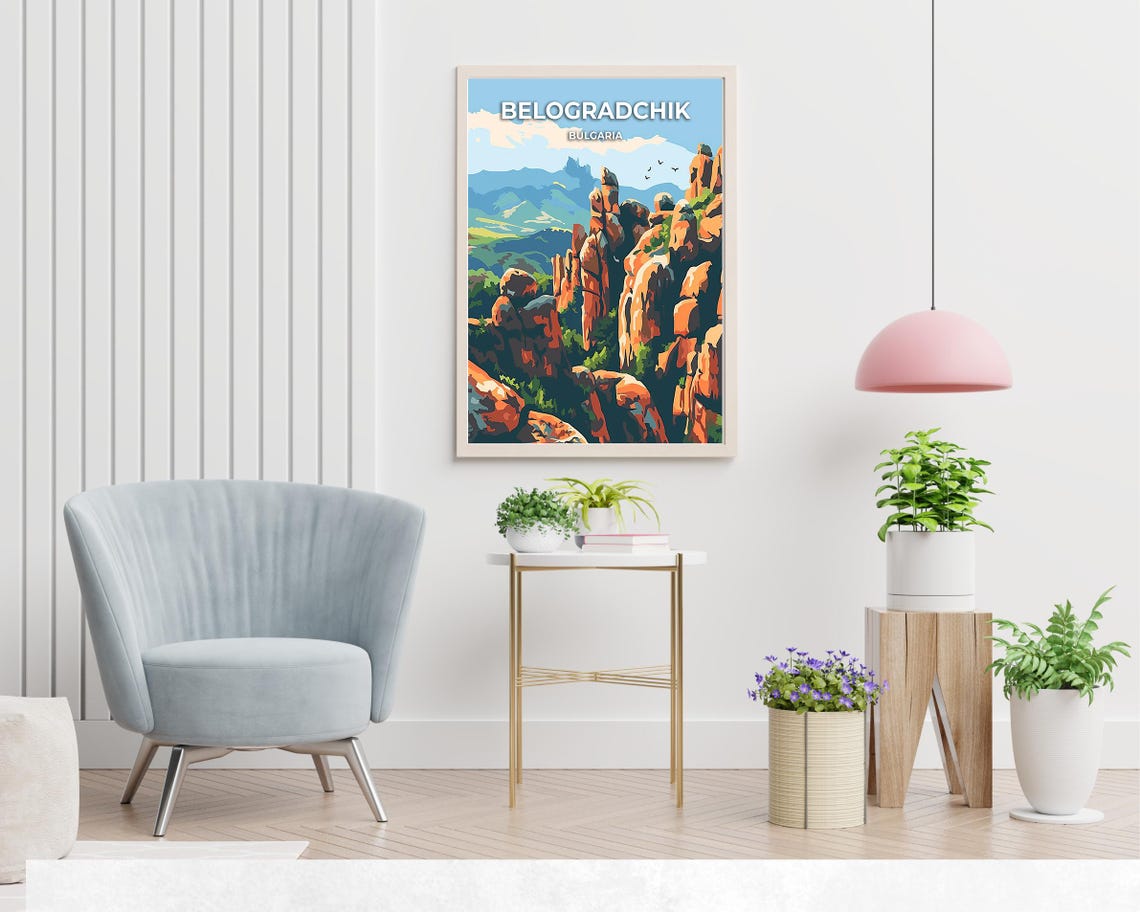 Belogradchik Bulgaria Red Rock Formations Valley View Poster - Image 2
