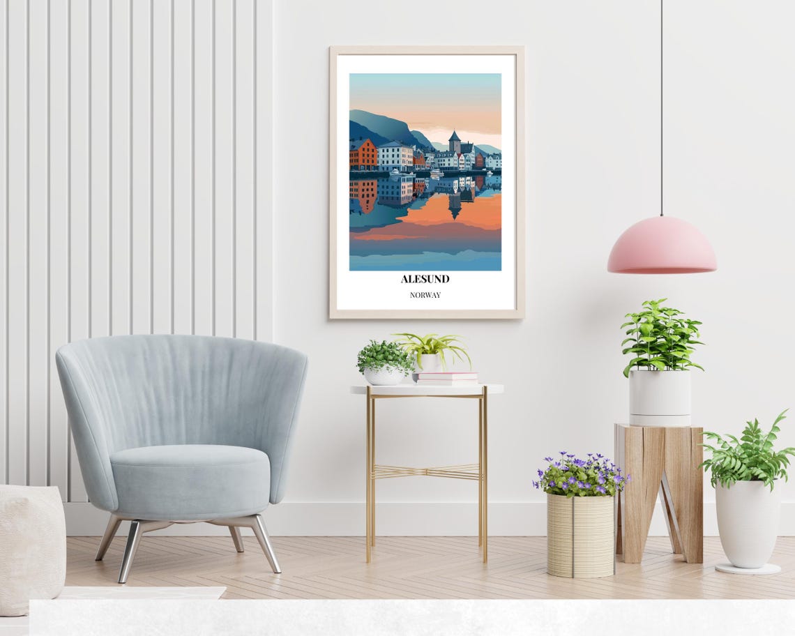 Alesund Aquarium Travel Print Wall Art Alesund Norway City Print Alesund Aquarium Travel Gift Alesund Aquarium Poster - Image 2