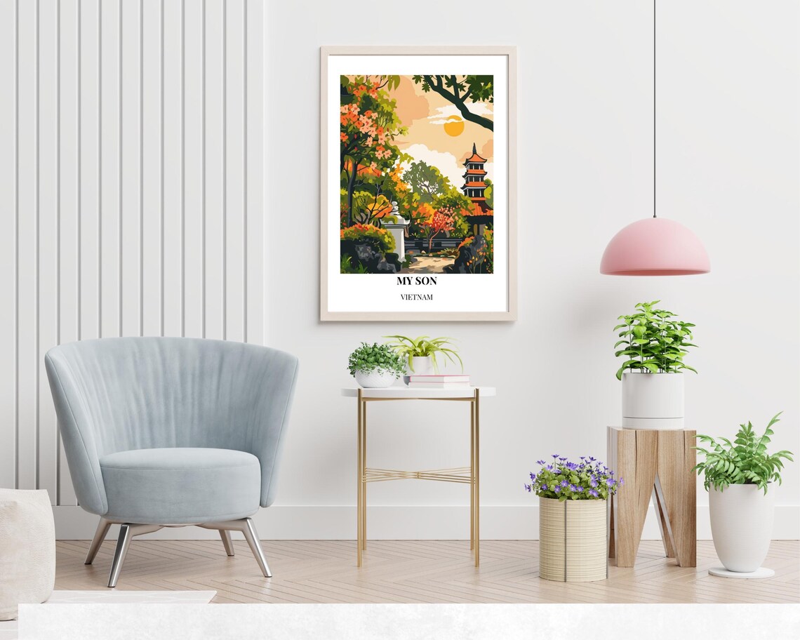My Son Sanctuary Travel Print Wall Art My Son Vietnam City Print My Son Sanctuary Travel Gift My Son Sanctuary Poster - Image 2