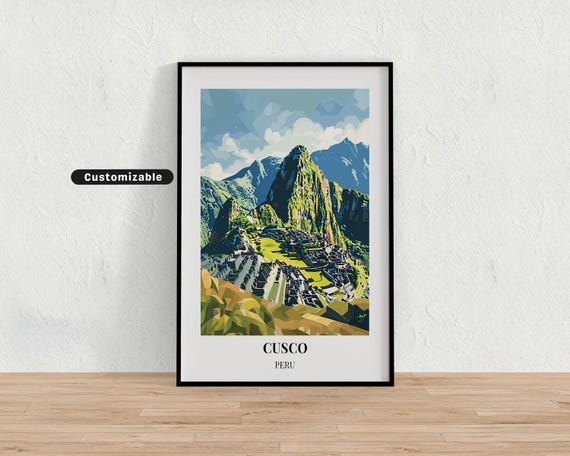 Cusco Peru Travel Poster Custom Wall Art