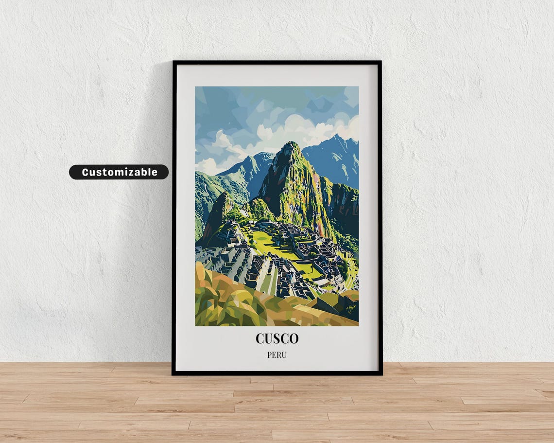 Cusco Peru Travel Poster Custom Wall Art