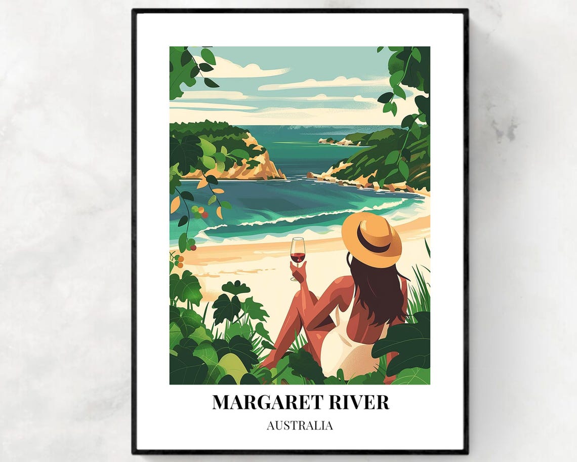 Margaret River Wine Region Travel Print Wall Art Margaret River Australia City Print Margaret River Wine Region Travel Gift Travel Gift