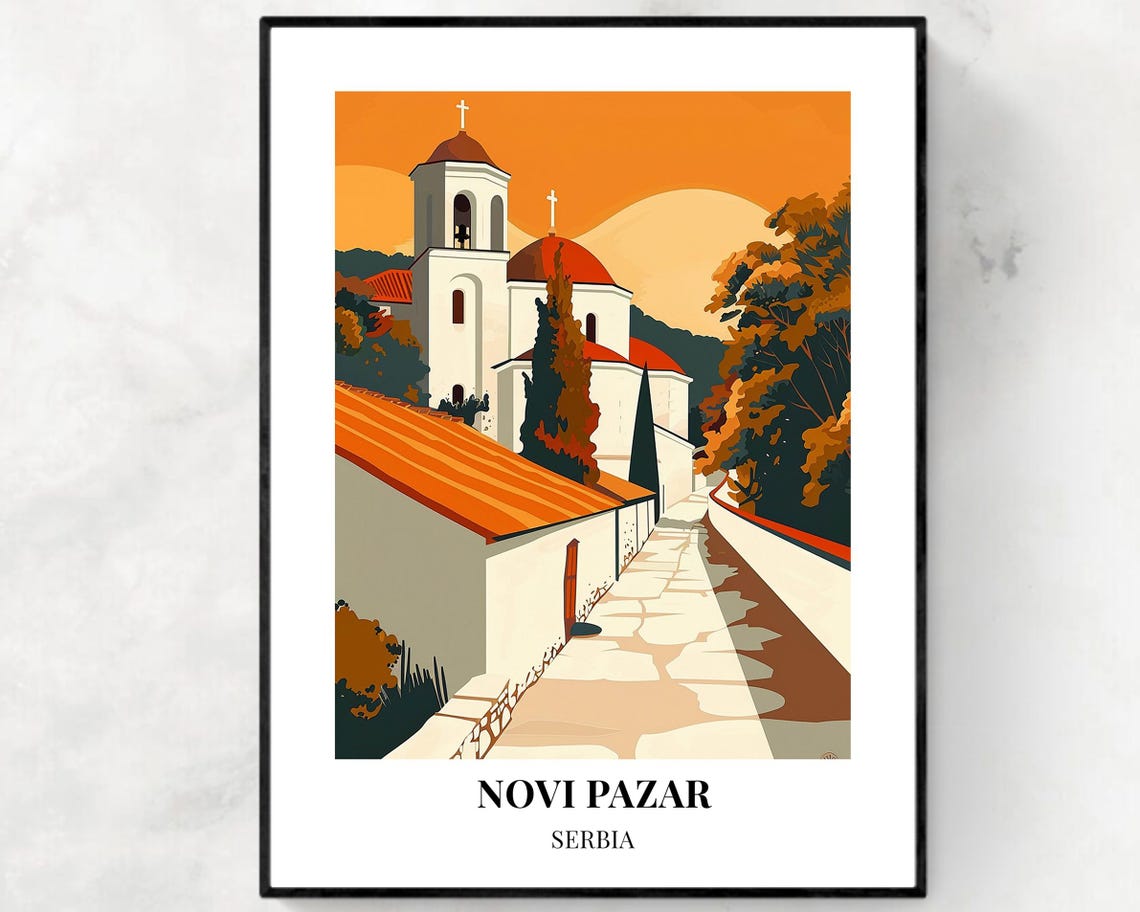 Stari Ras And Sopoani Monastery Travel Print Wall Art Novi Pazar Serbia City Print Stari Ras And Sopoani Monastery Travel Gift