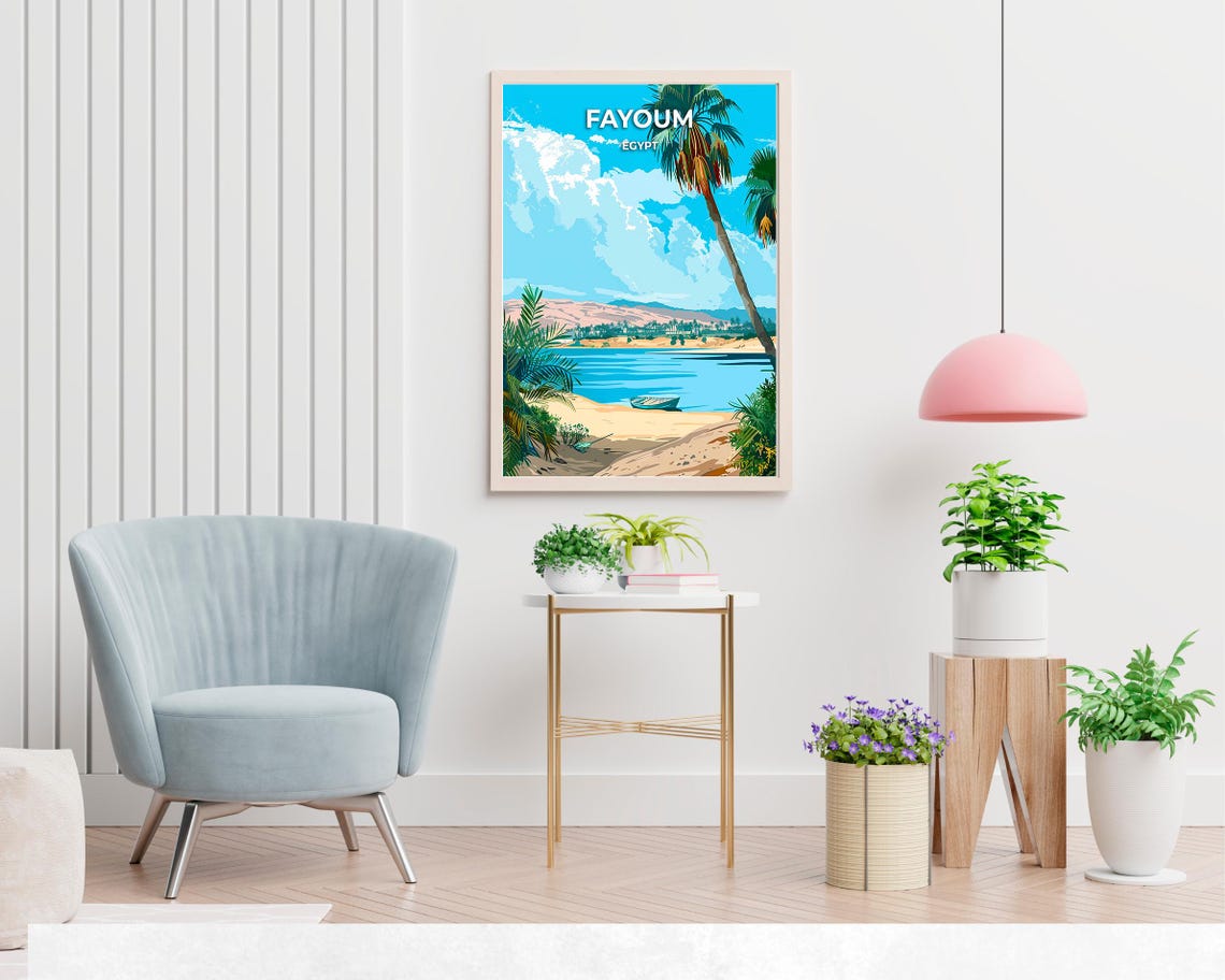 Qarun Lake Travel Print Wall Art Fayoum Egypt City Print Qarun Lake Travel Gift Qarun Lake Poster Travel Gift - Image 2