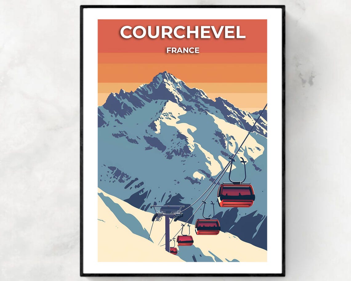 Courchevel France Travel Print Wall Art Courchevel France City Print Courchevel France Travel Gift Courchevel France Poster