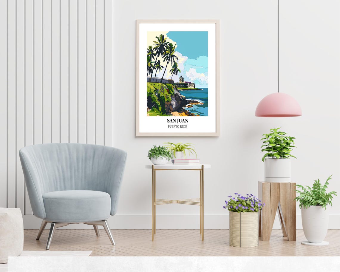 Castillo San Felipe Del Morro Travel Print Wall Art San Juan Puerto Rico City Print Castillo San Felipe Del Morro Travel Gift Wall Art - Image 2