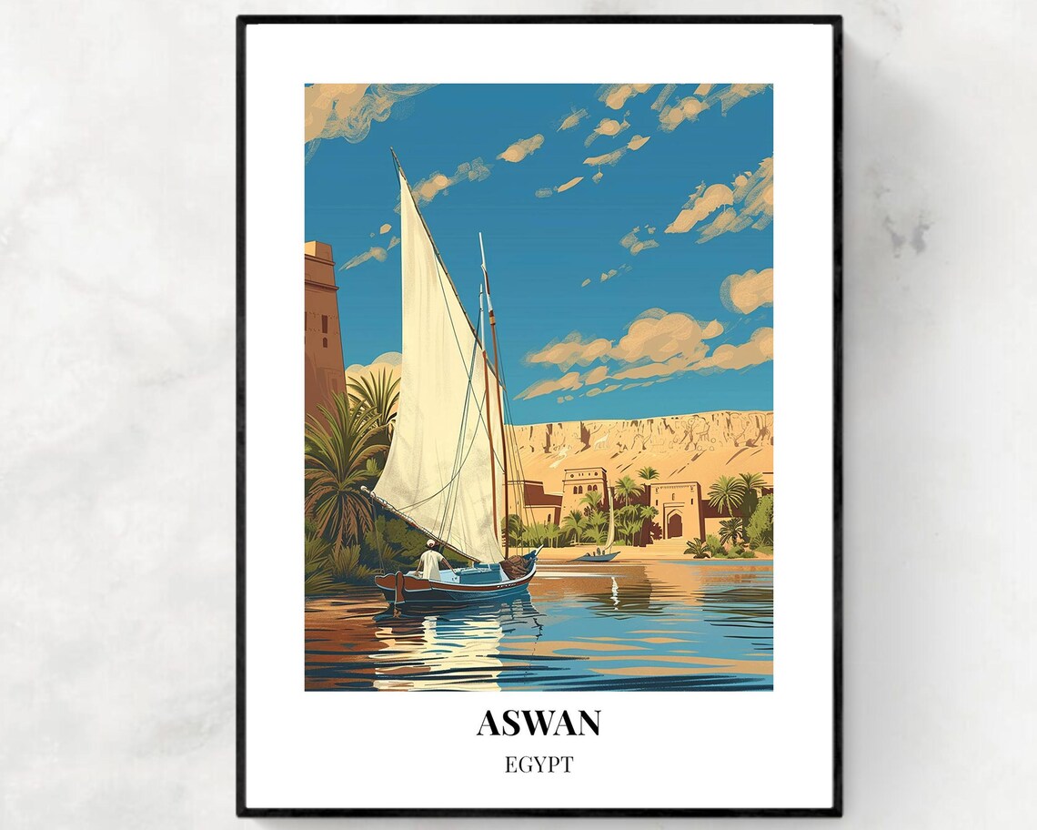 Aswan Egypt Travel Wall Art Poster Print