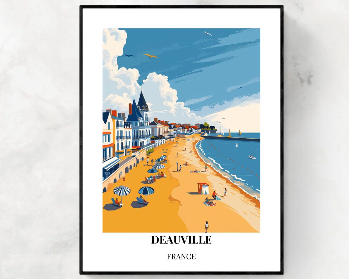 Deauville France Travel Print Wall Art Deauville France City Print Deauville France Travel Gift Deauville France Poster Travel Gift