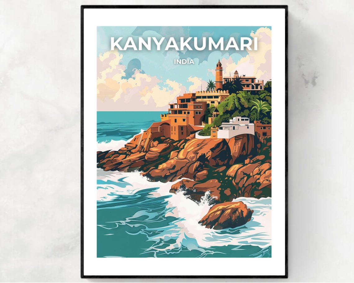 Kanyakumari Travel Print Wall Art Kanyakumari India City Print Kanyakumari Travel Gift Kanyakumari City Poster