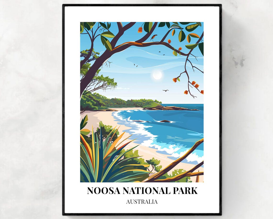 Noosa National Park Australia Travel Print Wall Art Noosa National Park Australia City Print Noosa National Park Australia Travel Gift