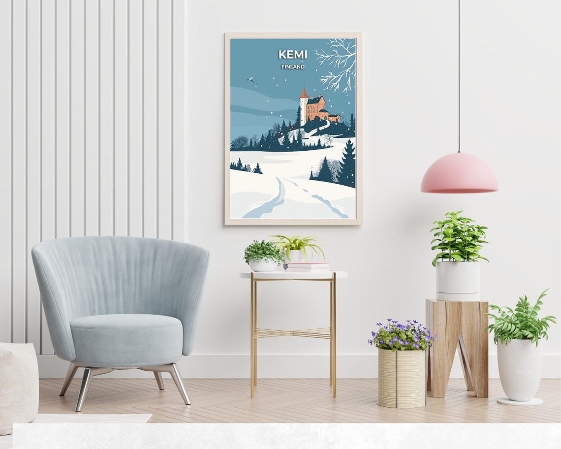 Snowcastle Of Kemi Travel Print Wall Art Kemi Finland City Print Snowcastle Of Kemi Travel Gift Snowcastle Of Kemi Poster Travel Gift - Image 2