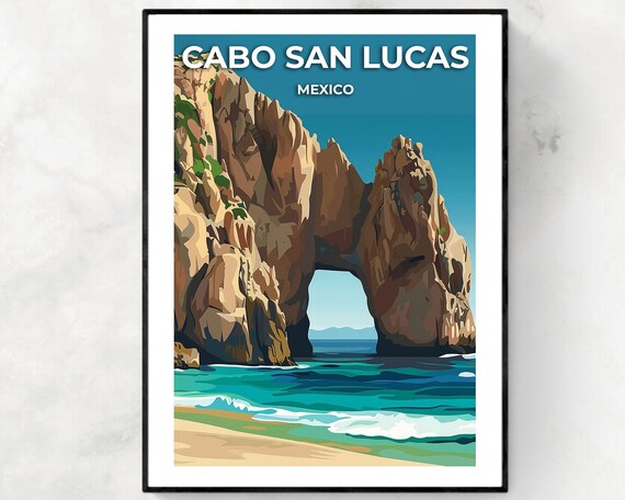 Cabo San Lucas Mexico El Arco Rock Arch Ocean Sunset View Poster