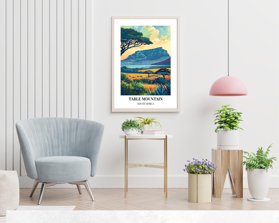 Table Mountain National Park South Africa Sunset Savanna Poster - Image 2