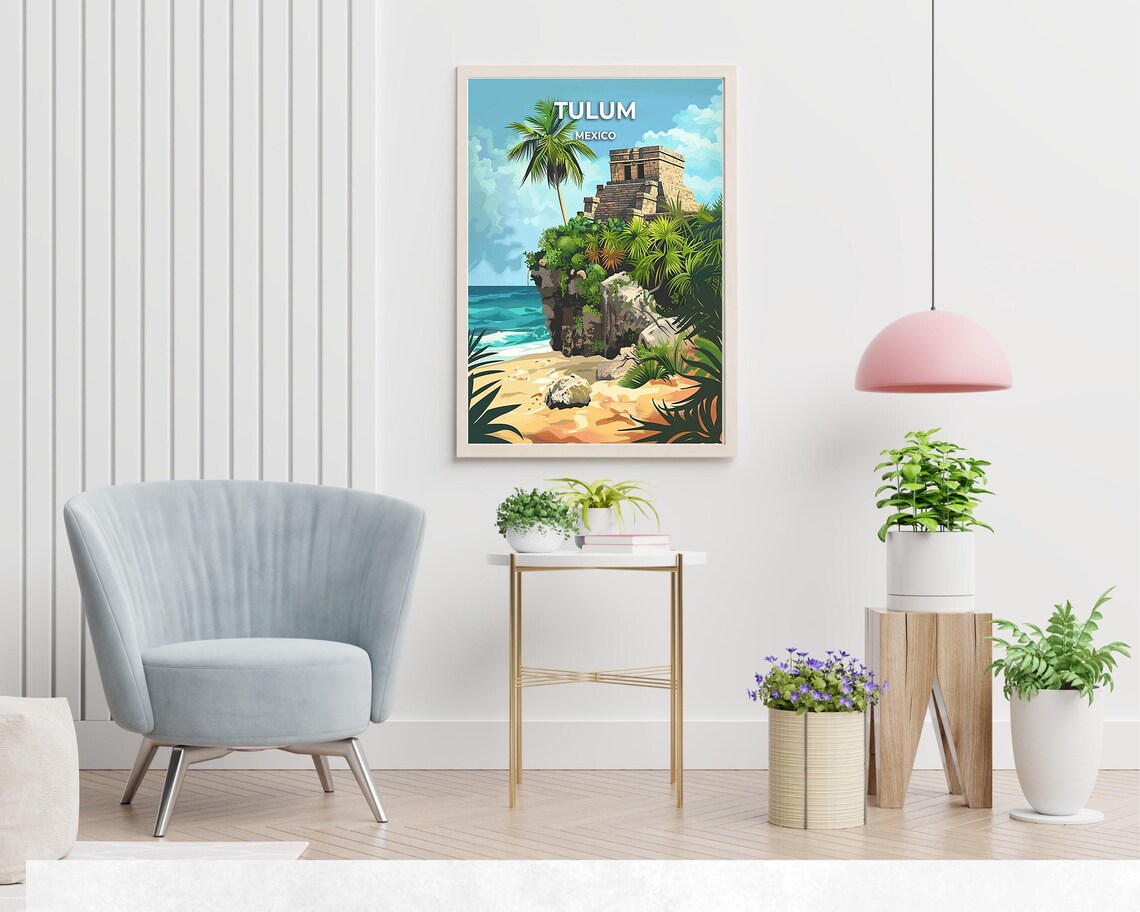 Tulum Ruins Travel Poster, Mexico City Wall Art - Image 2