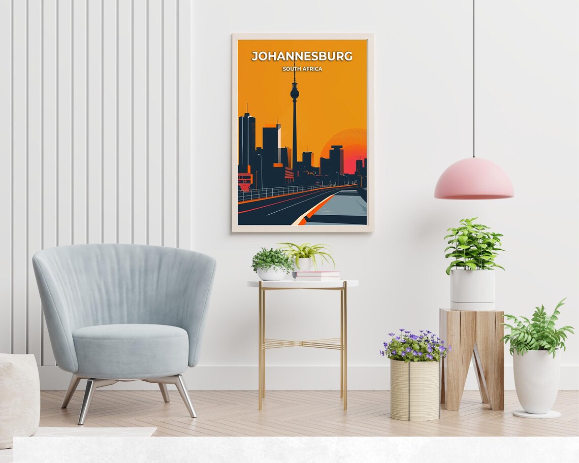 Johannesburg South Africa Hillbrow Tower Dusk Skyline Poster - Image 2