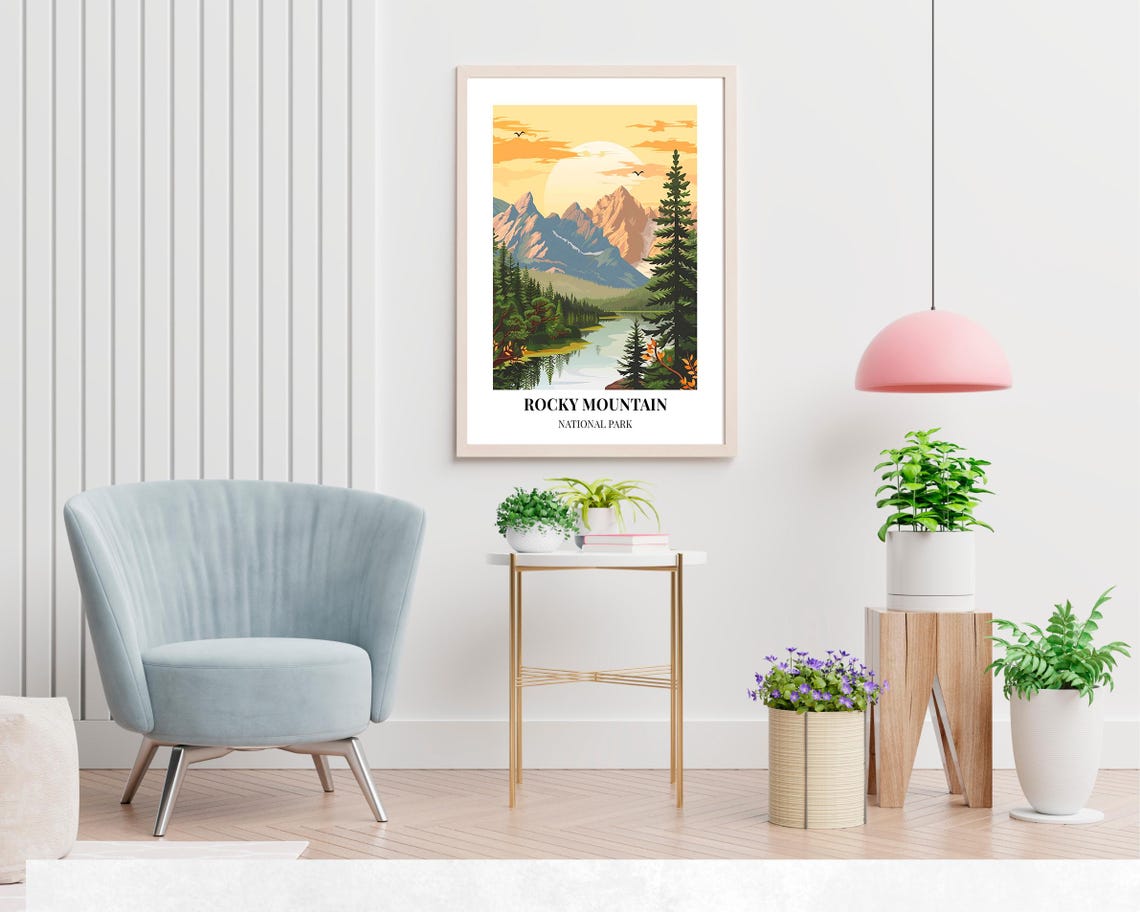 Rocky Mountain National Park Travel Print Wall Art Rocky Mountain National Park City Print Rocky Mountain National Park Travel Gift - Image 2