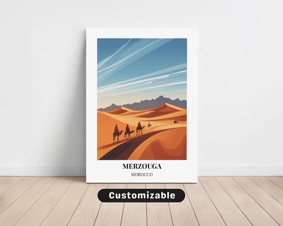 Merzouga Morocco Travel Canvas Poster Custom Wall Art