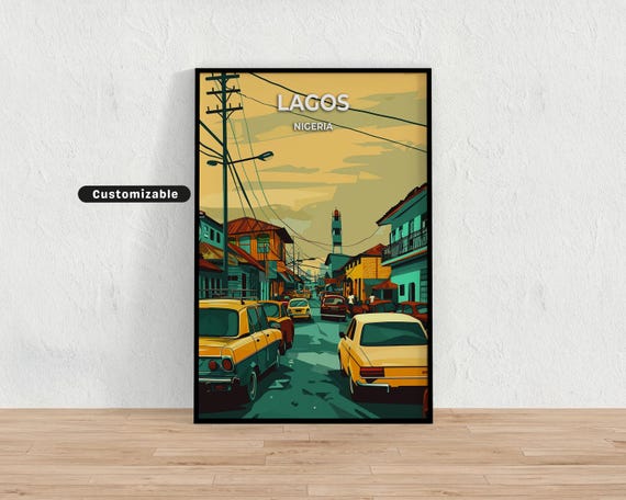 Lagos Nigeria Travel Poster Custom Wall Art