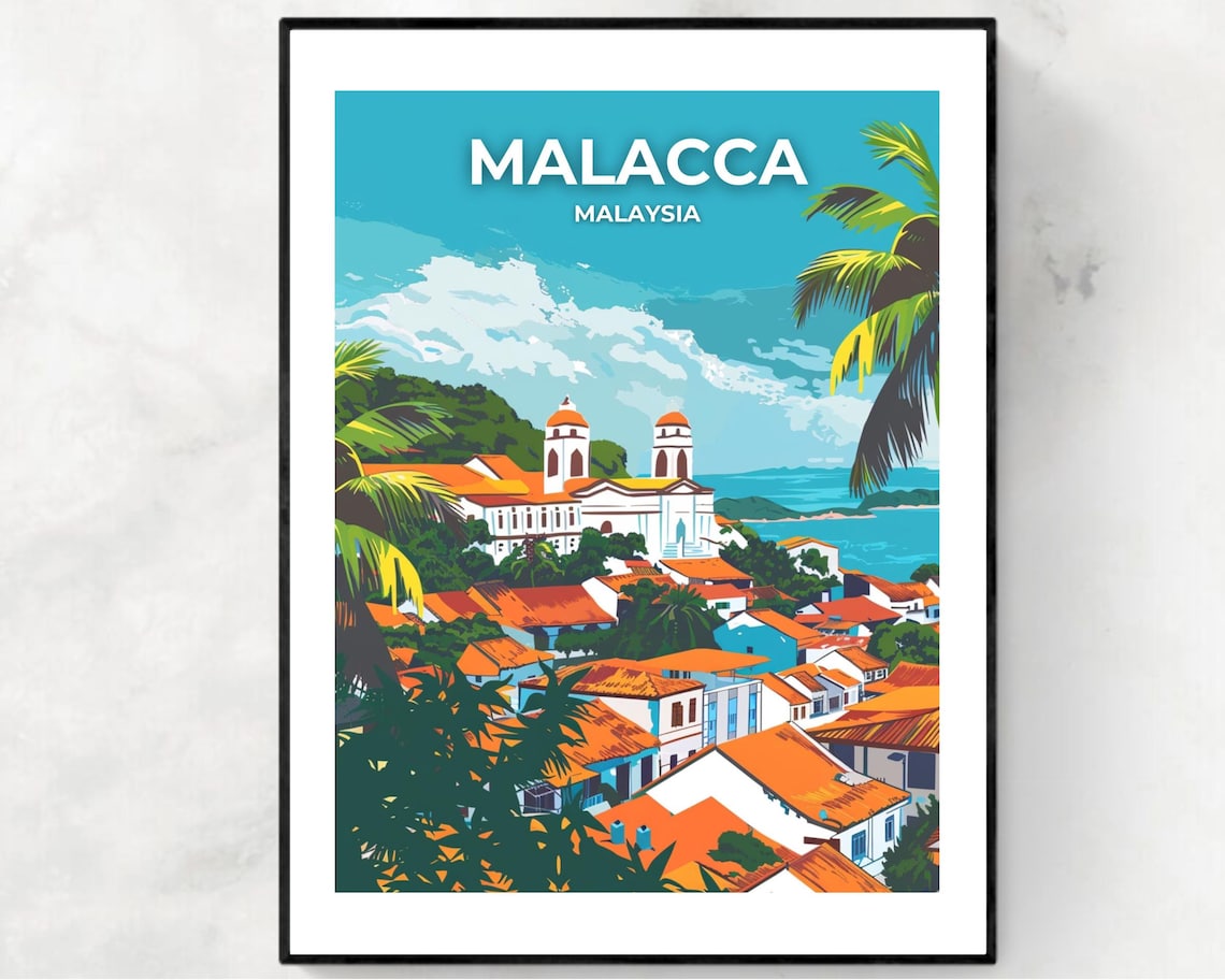 Malacca City Unesco World Heritage Site Travel Print Wall Art Malacca Malaysia City Print Malacca City Unesco World Heritage Site Poster