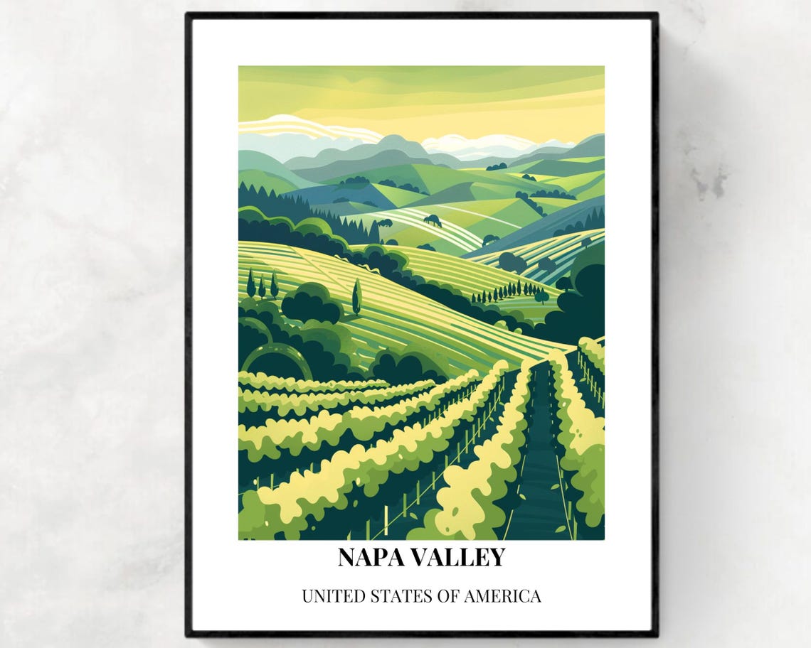 Napa Valley United States Travel Print Wall Art Napa Valley United States City Print Napa Valley United States Travel Gift Wall Art