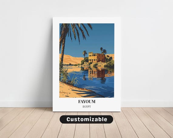 Fayoum Egypt Travel Canvas Poster Custom Wall Art