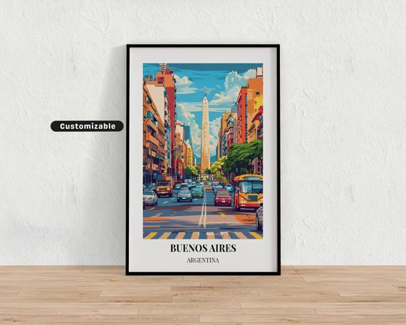 Buenos Aires Argentina Travel Poster Custom Wall Art